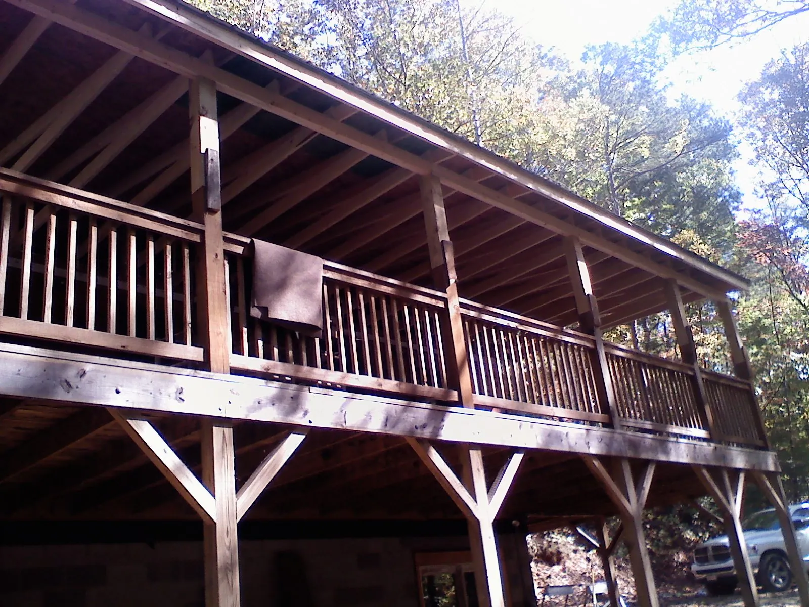 Timber framing under a new elevated porch and deck — Roof Leak Repair in Perry Point by Roofing Brothers